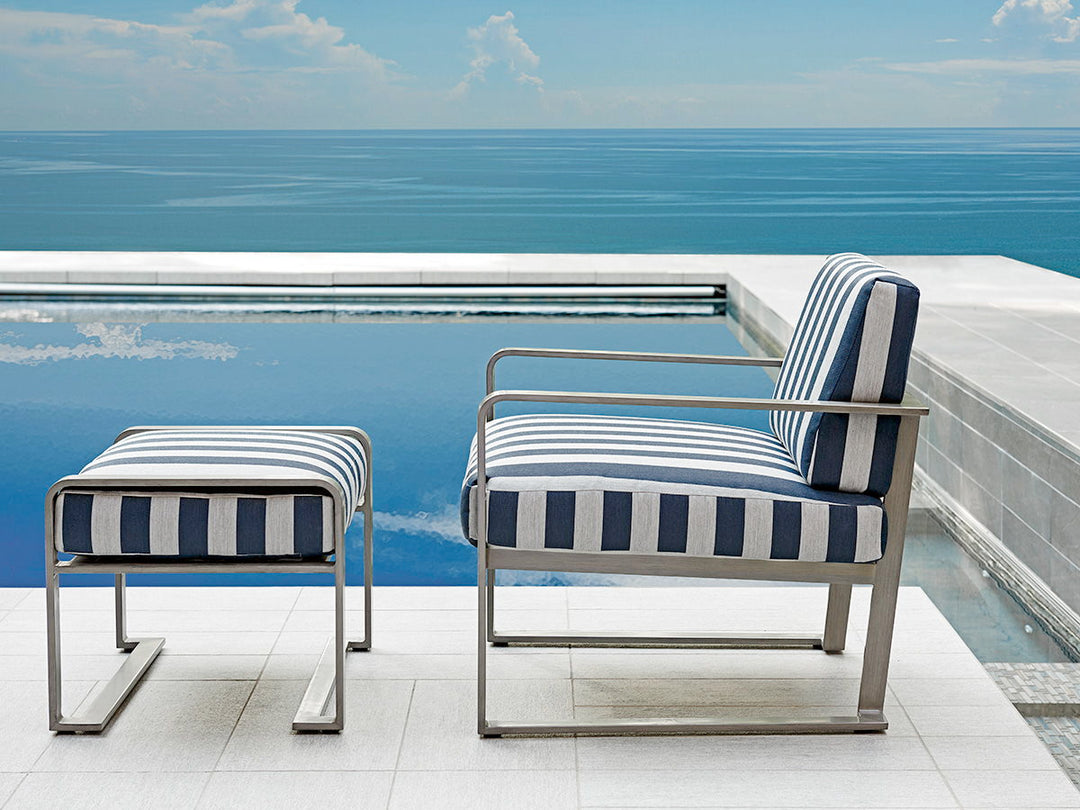 Del Mar - Mini Ottoman - Gray / Blue