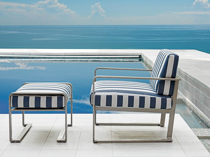 Del Mar - Mini Ottoman - Gray / Blue