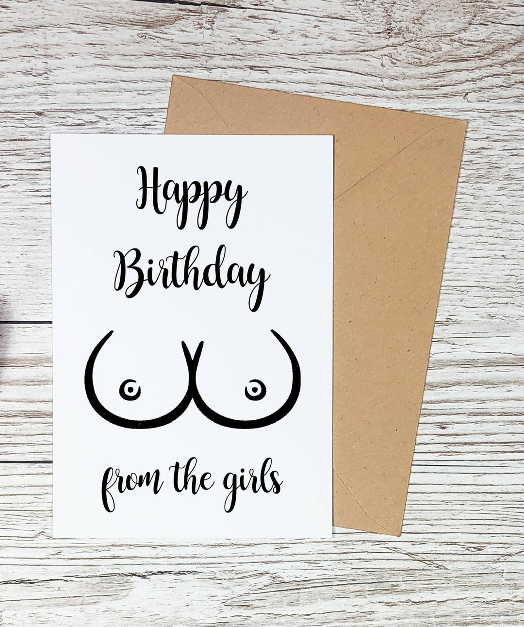 Happy Birthday From The Girls Card, Funny Boobs Cards