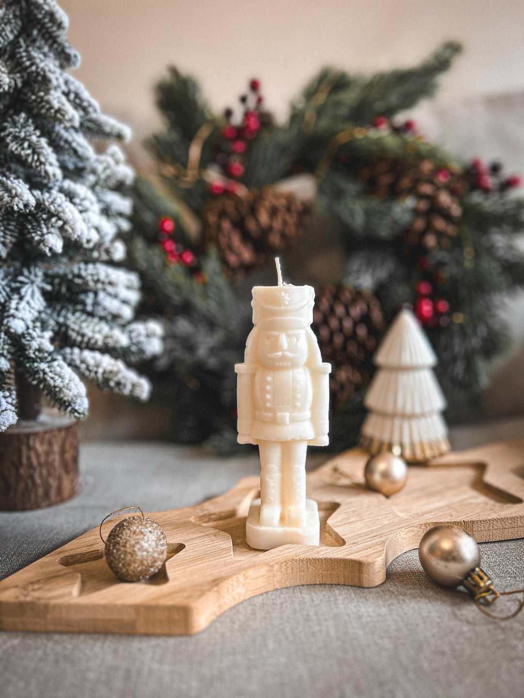 Nutcracker soy candle | Christmas decor | Festive candle |: Coconut and Almond