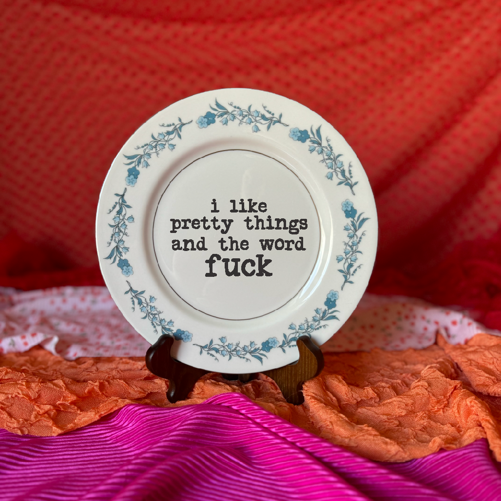 Upcycled Funny Plates, Pretty Things and Fuck, Gift Shop