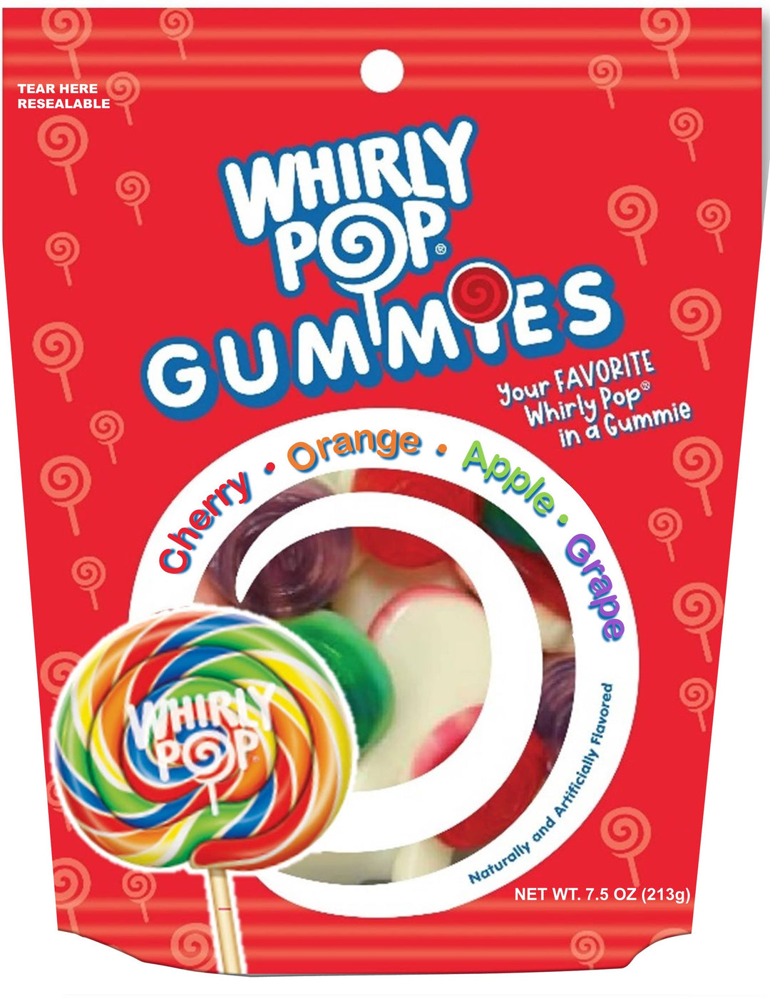 Whirly Pop Gummies, 7.5oz Peg Bag, 12ct