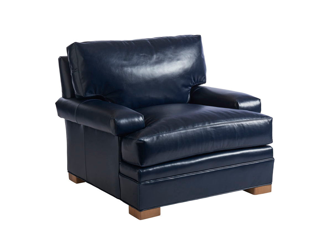 Barclay Butera Upholstery - Maxwell Leather Chair - Blue