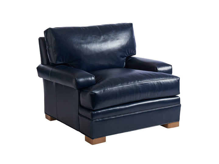 Barclay Butera Upholstery - Maxwell Leather Chair - Blue