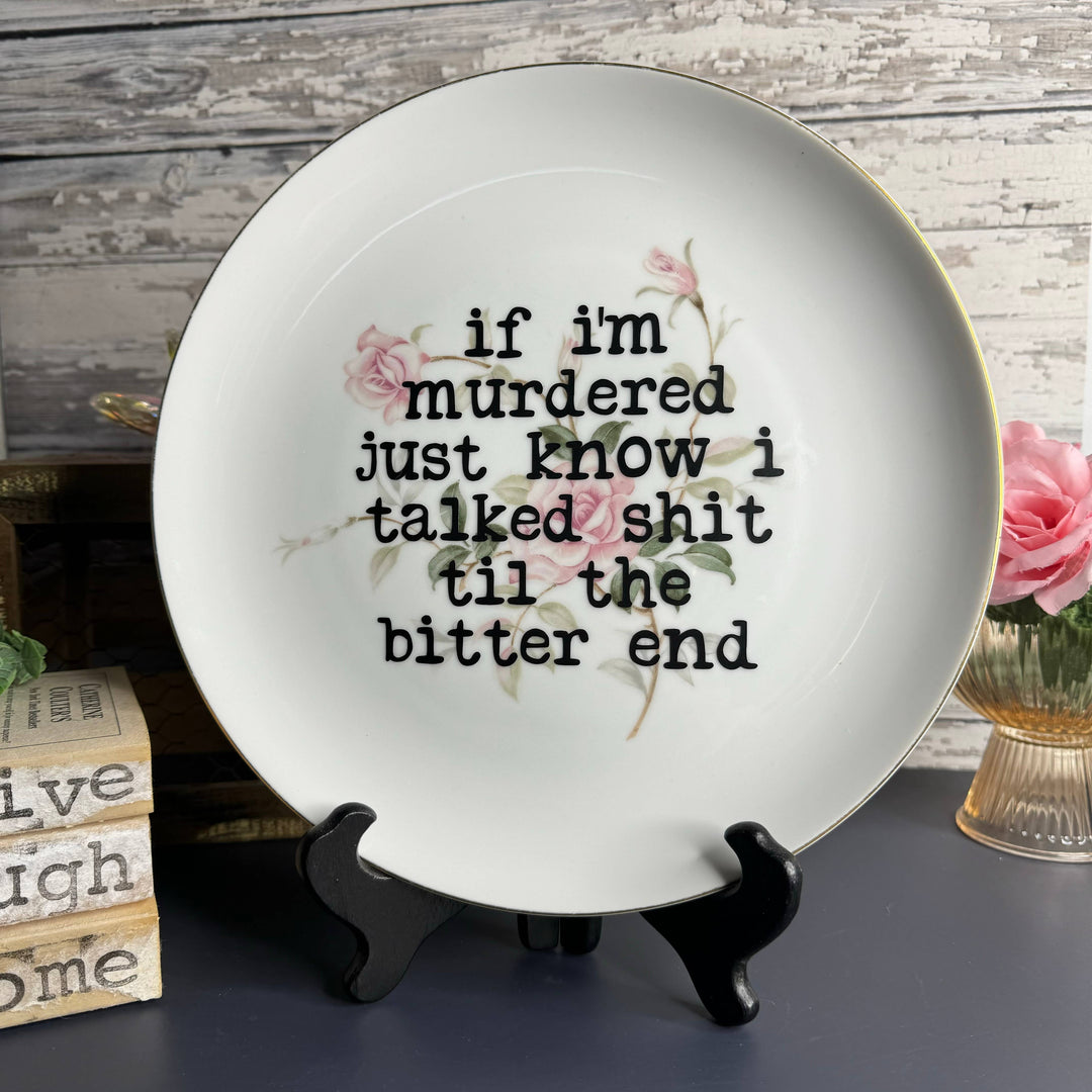 Upcycled Funny Plates, If I'm Murdered True Crime #119