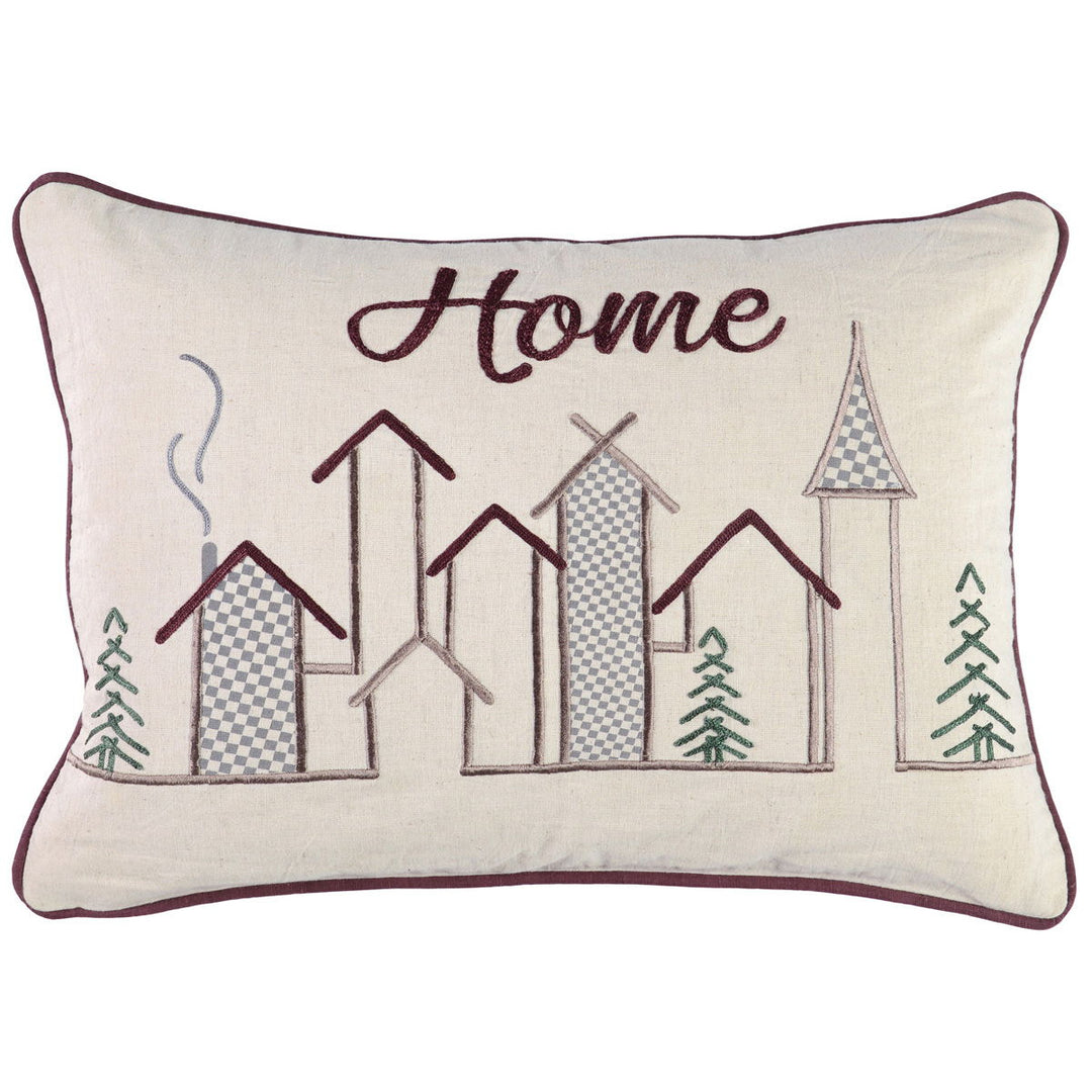 Holiday - VE Winter Town Pillow - Natural