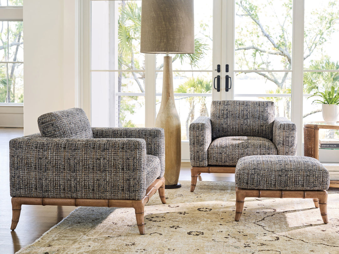 Key Biscayne - Star Island Ottoman - Dark Gray