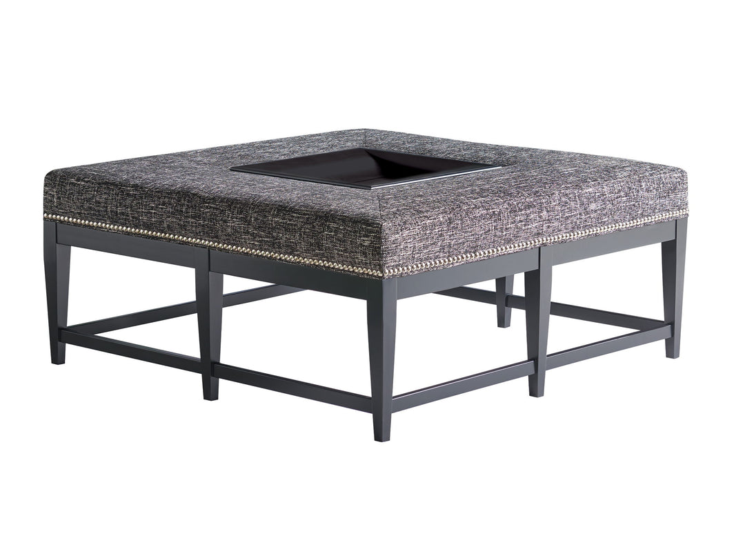Lexington Upholstery - Carillon Cocktail Ottoman With Removable Tray - Gray