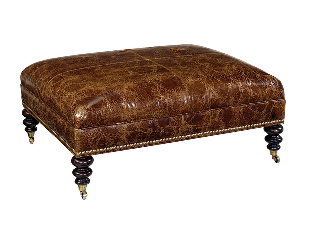 Kingstown - Cooper Leather Cocktail Ottoman - Dark Brown