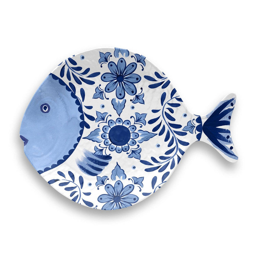 Cobalt Casita Figural Fish Tray 11.7" x 8.7" Melamine