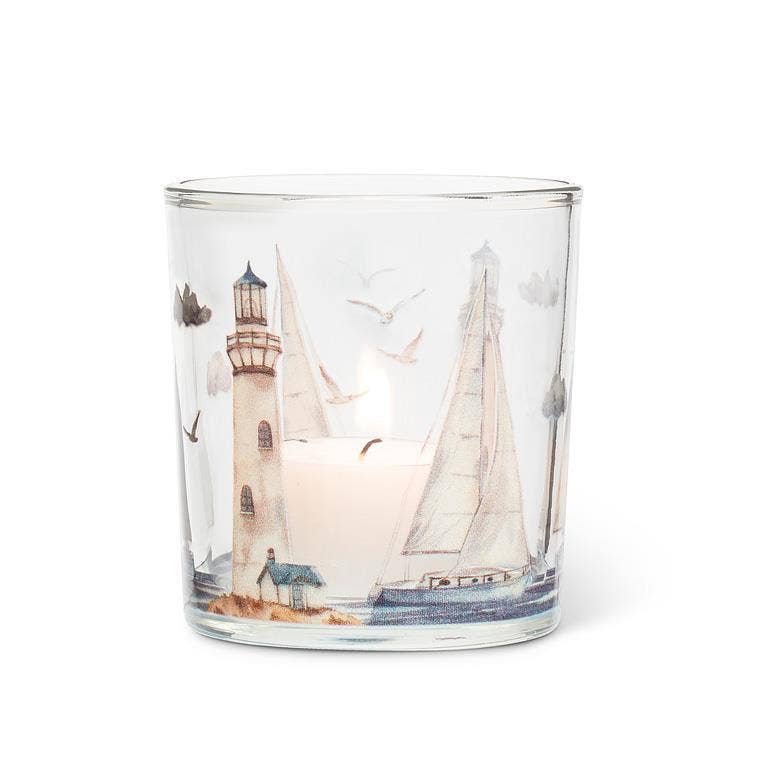 Lighthouses & Sailboats Votive-3"H