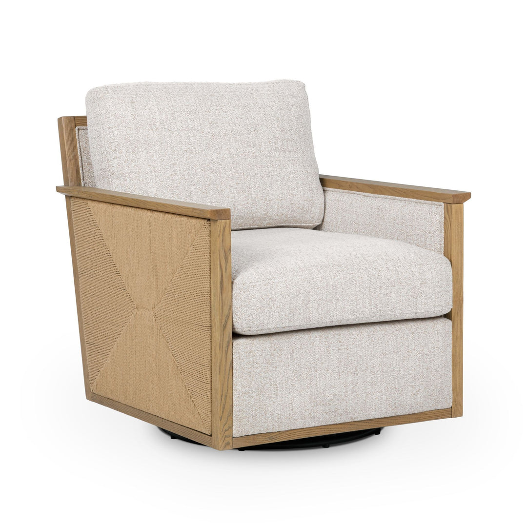 Norman - Weave Swivel Chair - Almond Cocoa