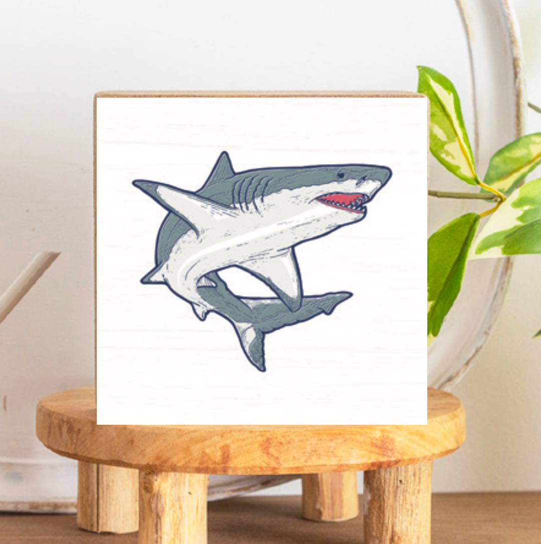 Shark Decorative Wooden Block