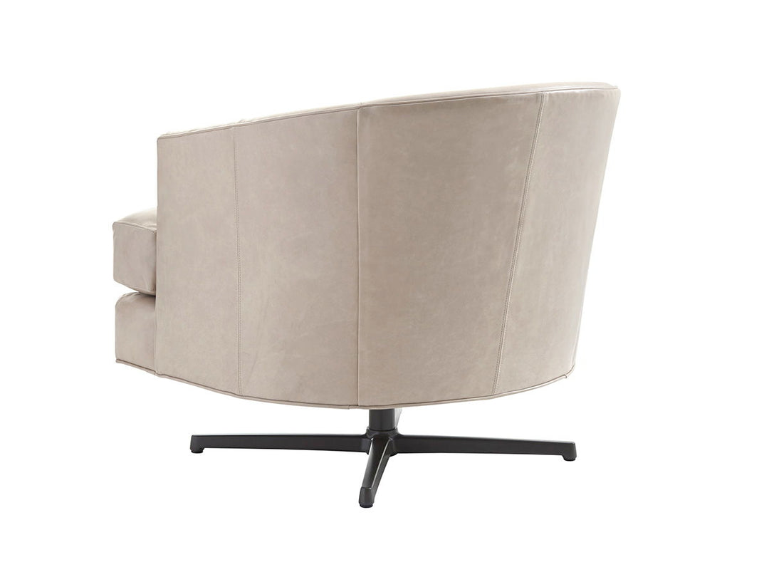 Lexington Leather - Graves Leather Swivel Chair Charcoal Base - Beige