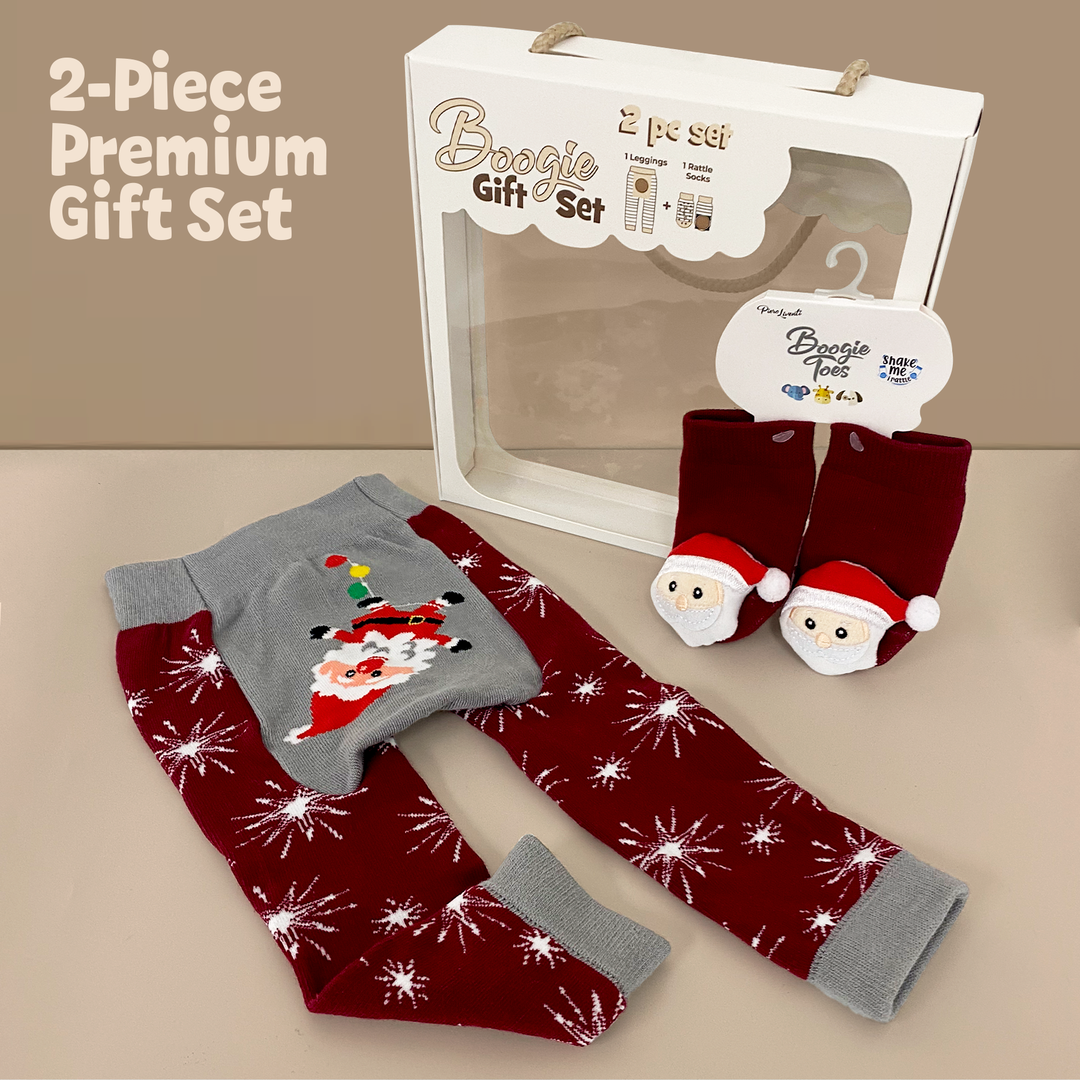 Santa 2-Pc Boogie Toes & Tight Baby Gift Set Up to 18M: 6-12 Months