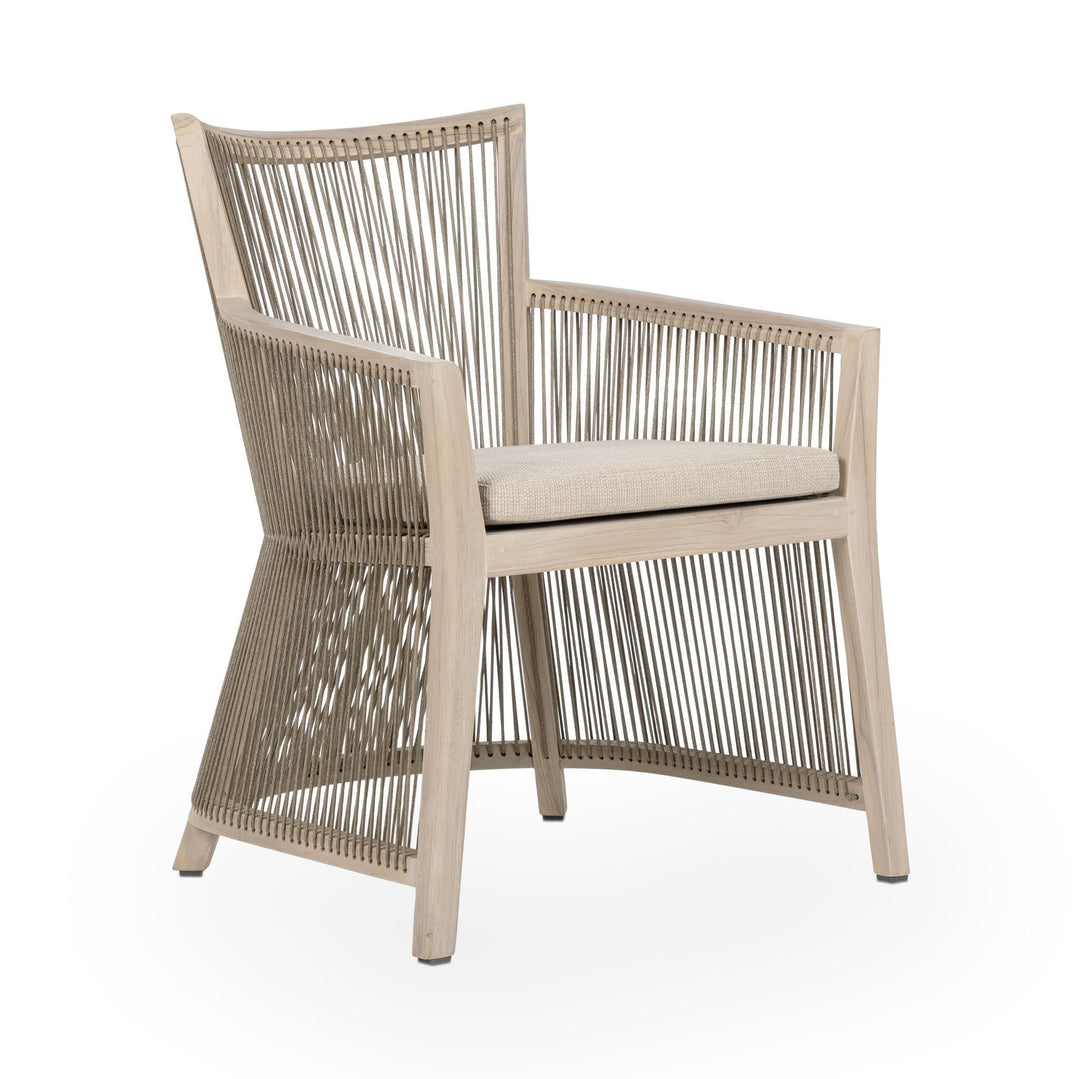 Jorah - Teak Outdoor Accent Chair - Aged Cream