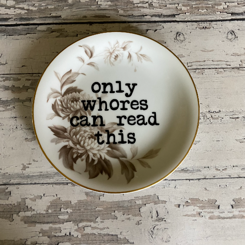 Upcycled Funny Plates, Only Whores, Gift Shop, Tourist