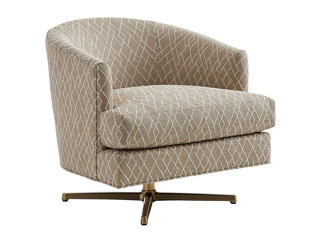 Lexington Upholstery - Graves Fabric Swivel Chair - Beige