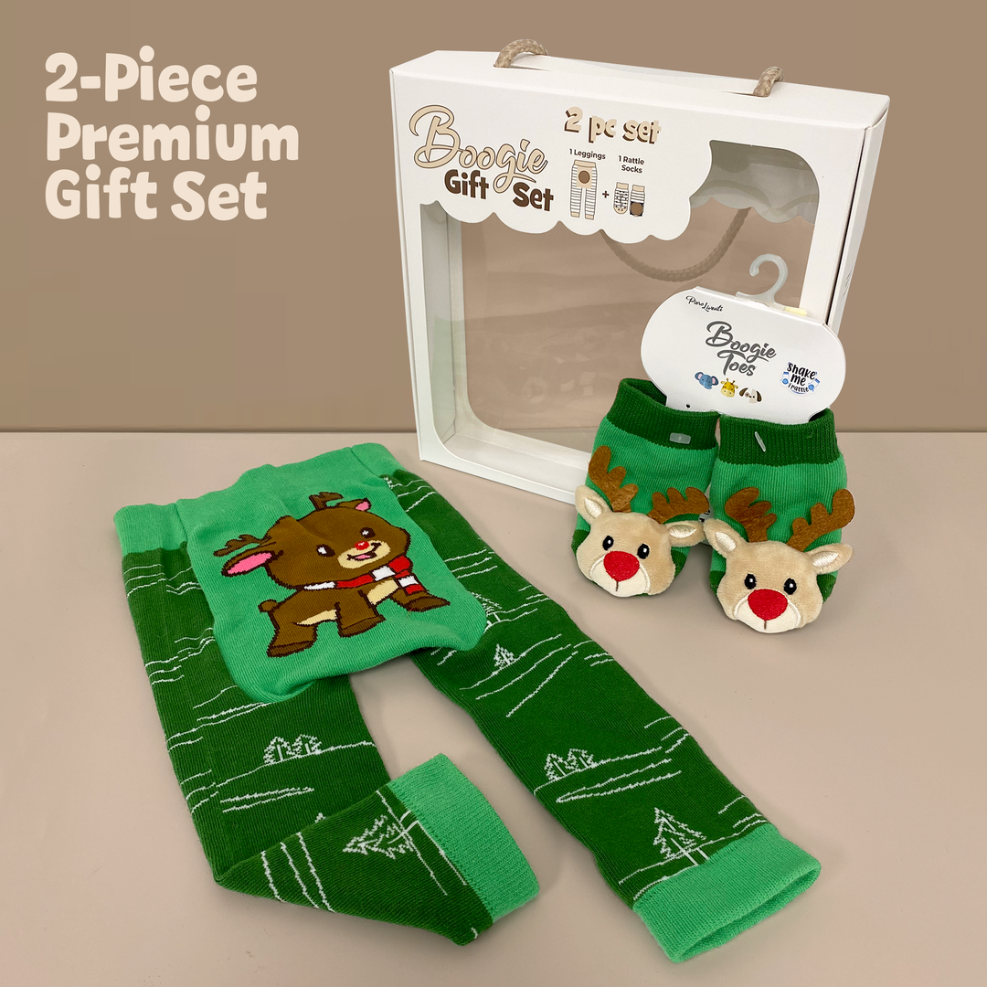 Reindeer 2-Pc Boogie Toes & Tight Baby Gift Set Up to 18M: 6-12 Months