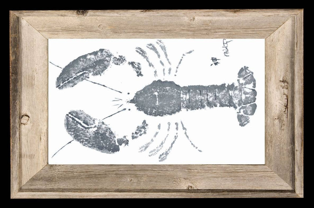 Grey Lobster Print – Coastal Artwork for Any Space: 4 x 6 with Frame