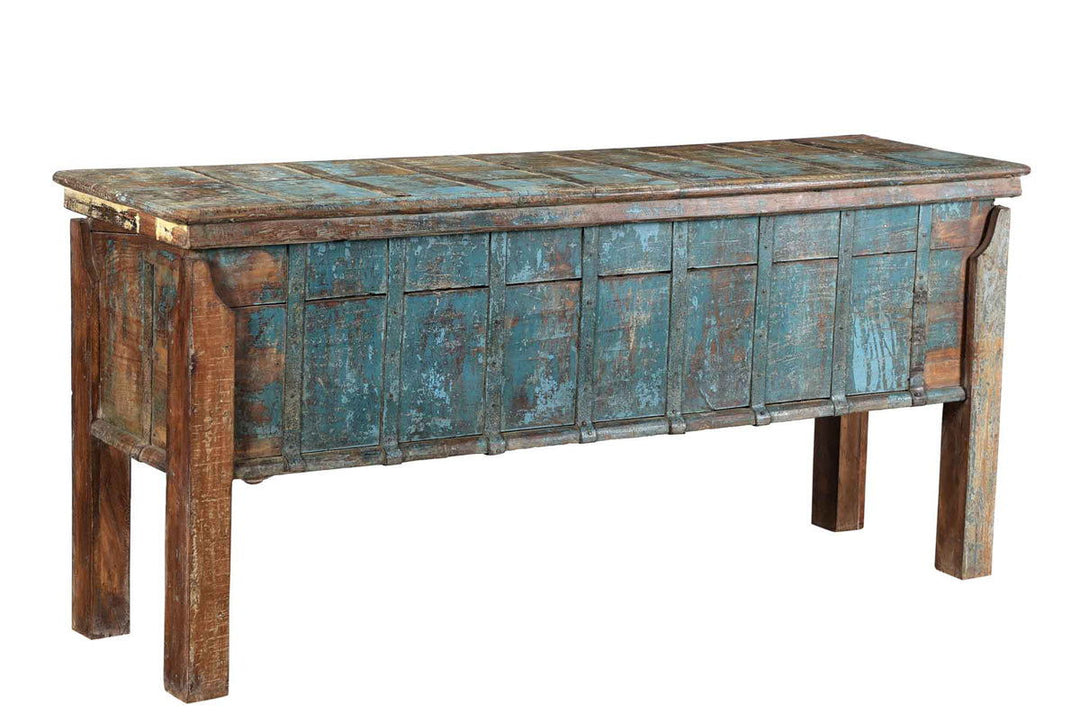 69" Reclaimed Wood Storage Trunk - Blue
