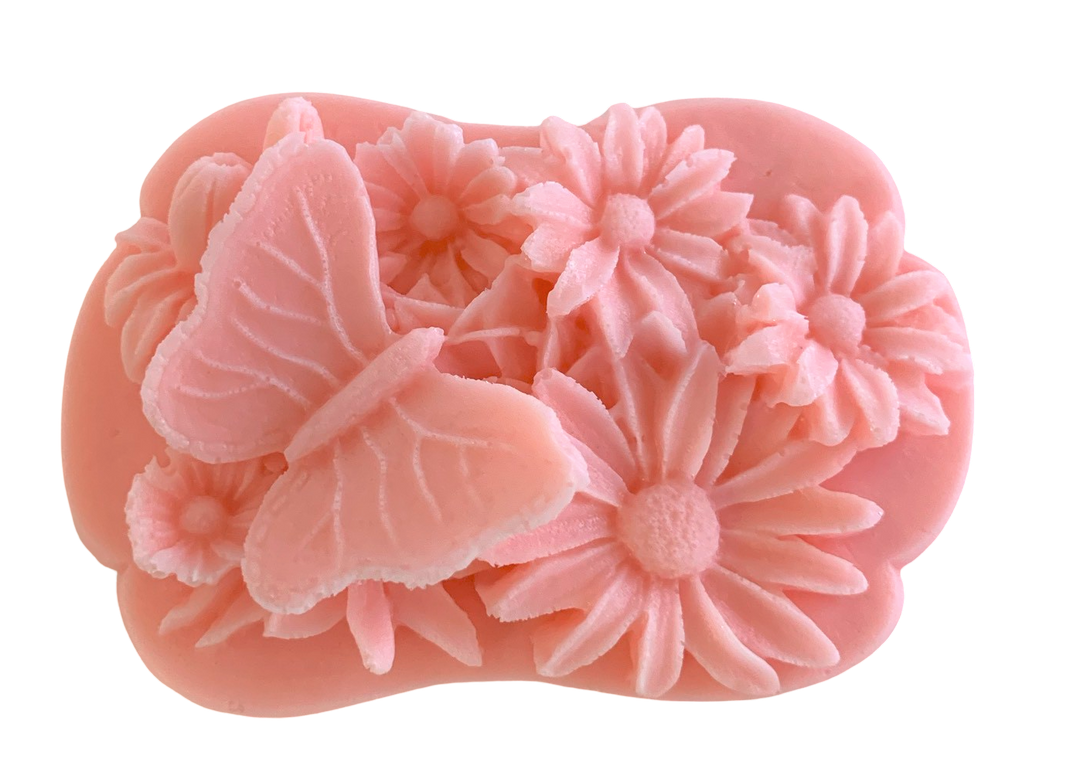 3D Butterfly and Flowers Bar of Soap