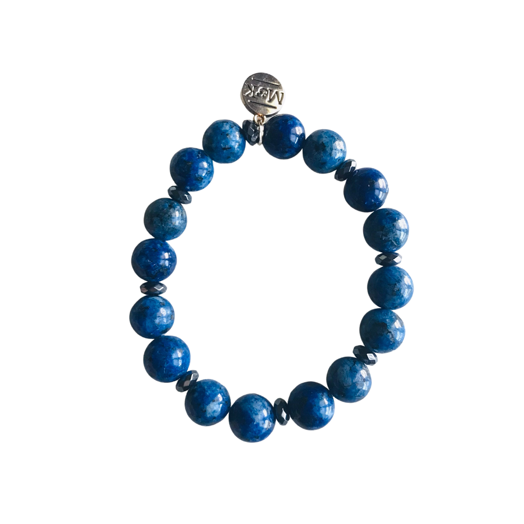 Royal Blue Sesame Jasper Stretch Bracelet