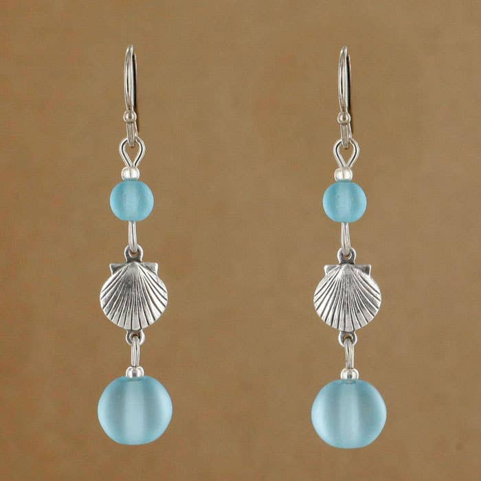 Sea Glass Shell Earring 1698-SP