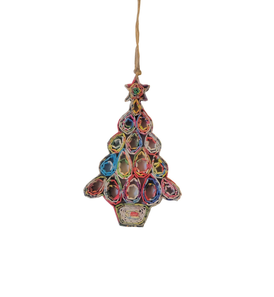 Cartoon Christmas Tree Ornament - Recycled Paper