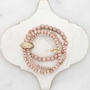 MULTIBAND STRETCH BRACELET-ROSE