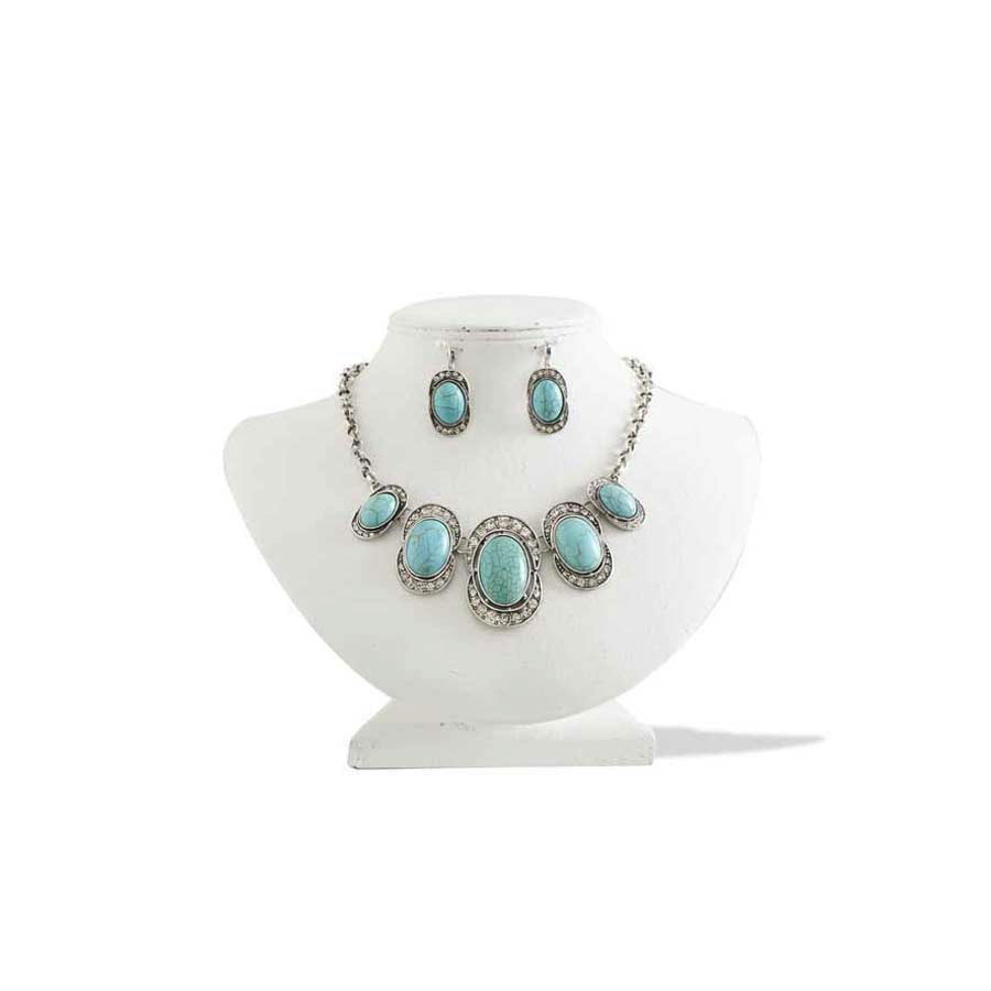 SILVER W/TURQUOISE NECKLACE