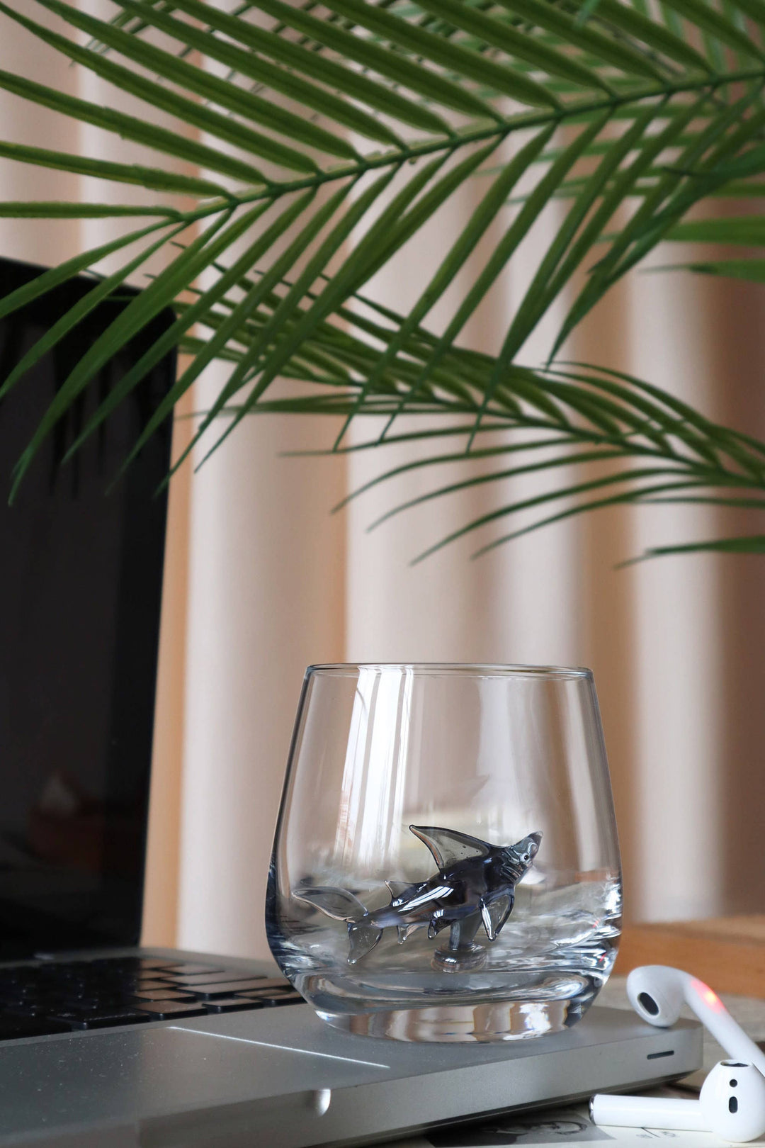 Shark Drink Glasses, beach glass mug, water cup, ocean an...