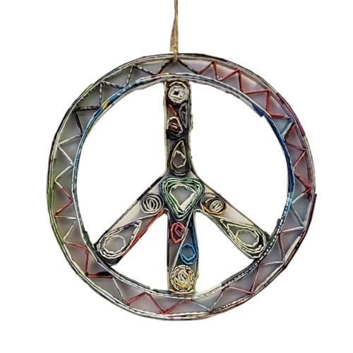 Peace Sign Ornament - Recycled Paper