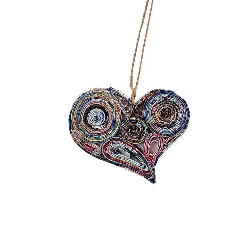 Lopsided Heart Ornament - Recycled Paper