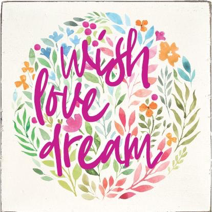 WISH LOVE DREAM VINTAGE SQUARE 12X12