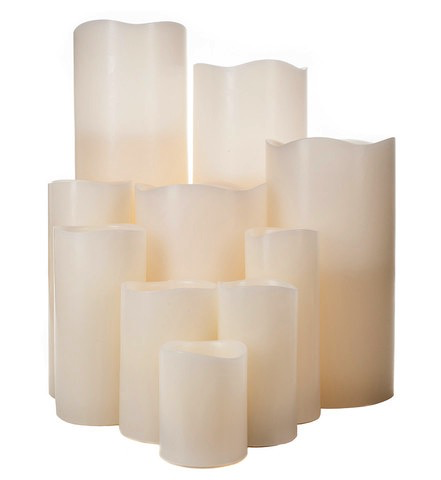 6X12 SMOOTH IVORY FLAMELESS CANDLE (DISC)