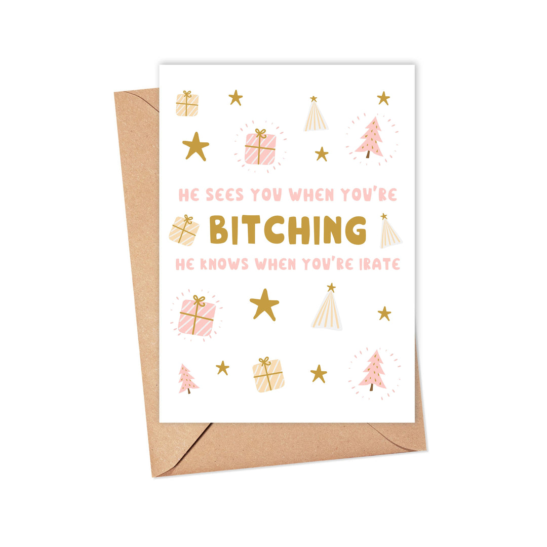 Bitching Santa Funny Christmas Card - Funny Holiday Cards