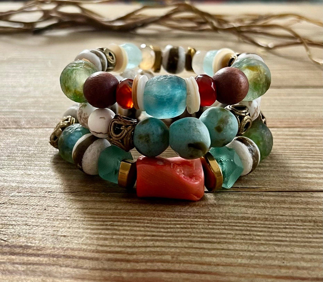 Vibe Check- summer stretch bracelet set