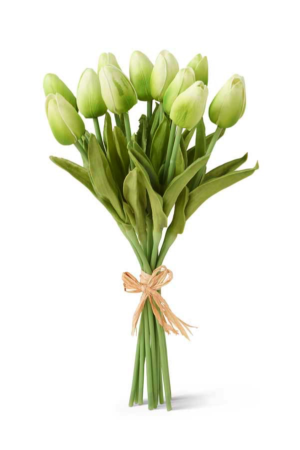 13.5" GREEN REAL TOUCH MINI TULIP BOUQUET