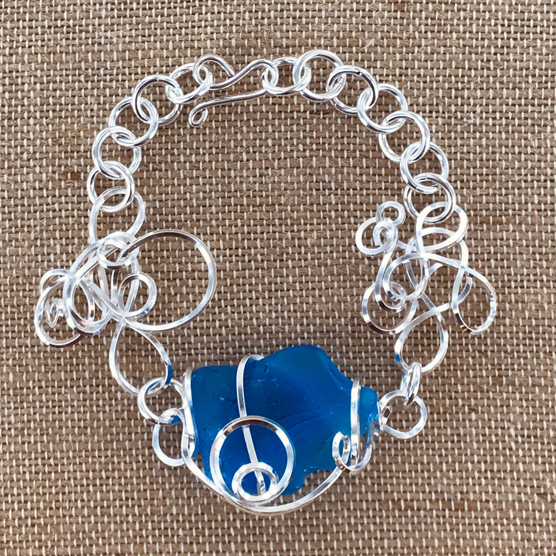 Cultured Sea Glass Linked Bracelet XCAM-B14-SG