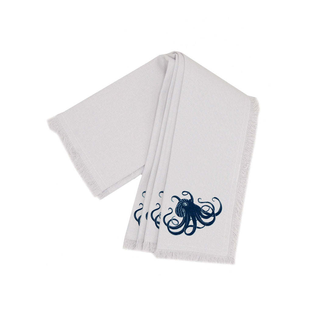 Coastal Embroidered Octopus Napkins