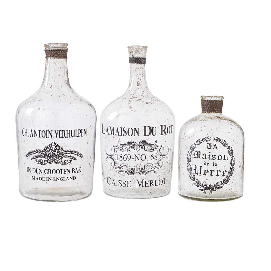 CLEAR MERCURY GLASS BOTTLE-SMALL