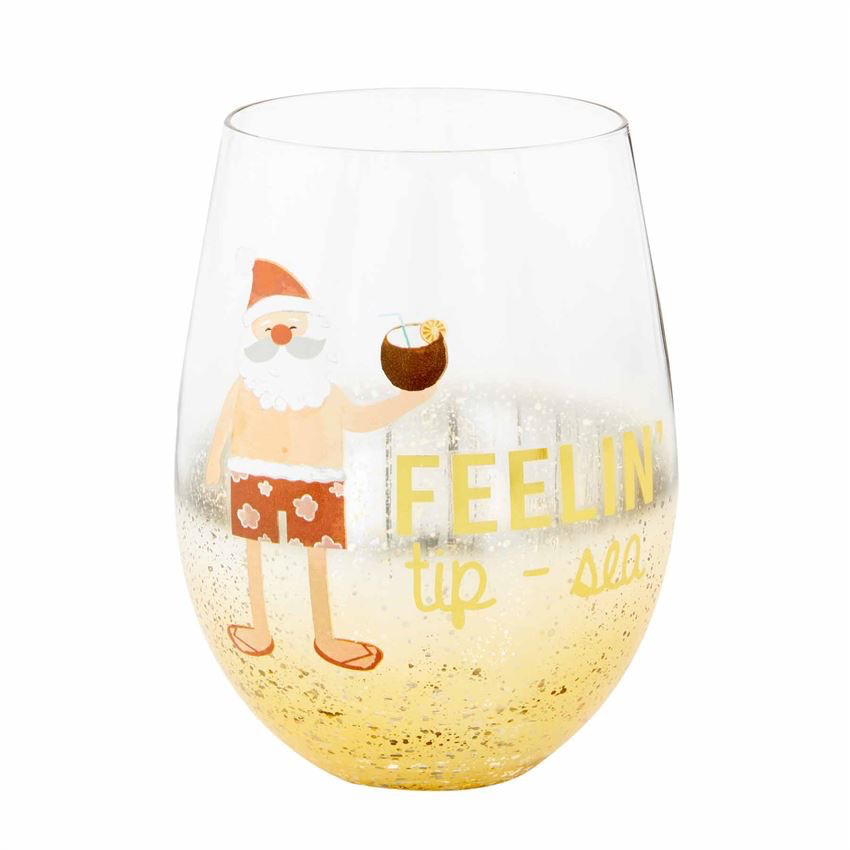 SANTA CHRISTMAS WINE GLASS
