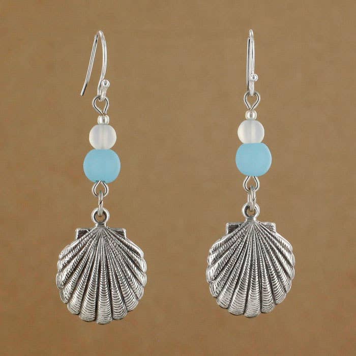 Sea Glass Shell Earring 1704-SP