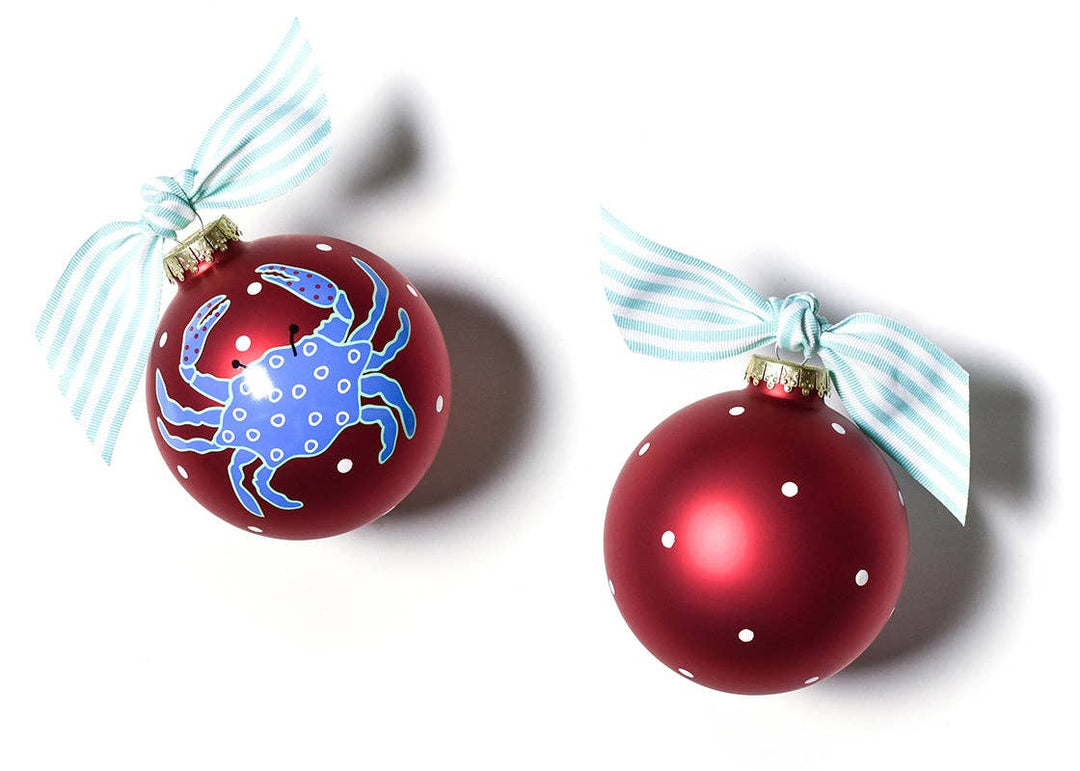 Blue Crab Glass Ornament