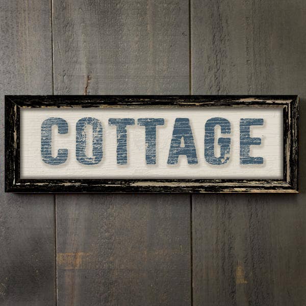 S3422 - Black Frame Sign With Blue Text