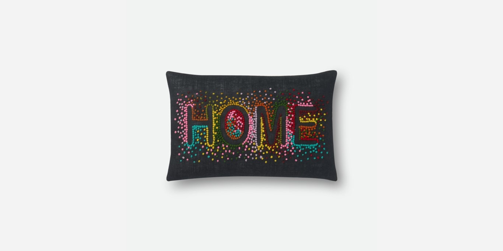 HOME - BLACK / MULTI PILLOW