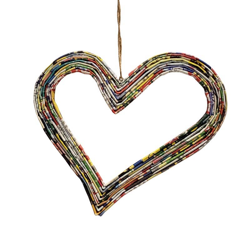 Hollow Heart Ornament - Recycled Paper