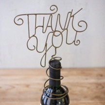 WIRE BOTTLE TOPPER THANK YOU