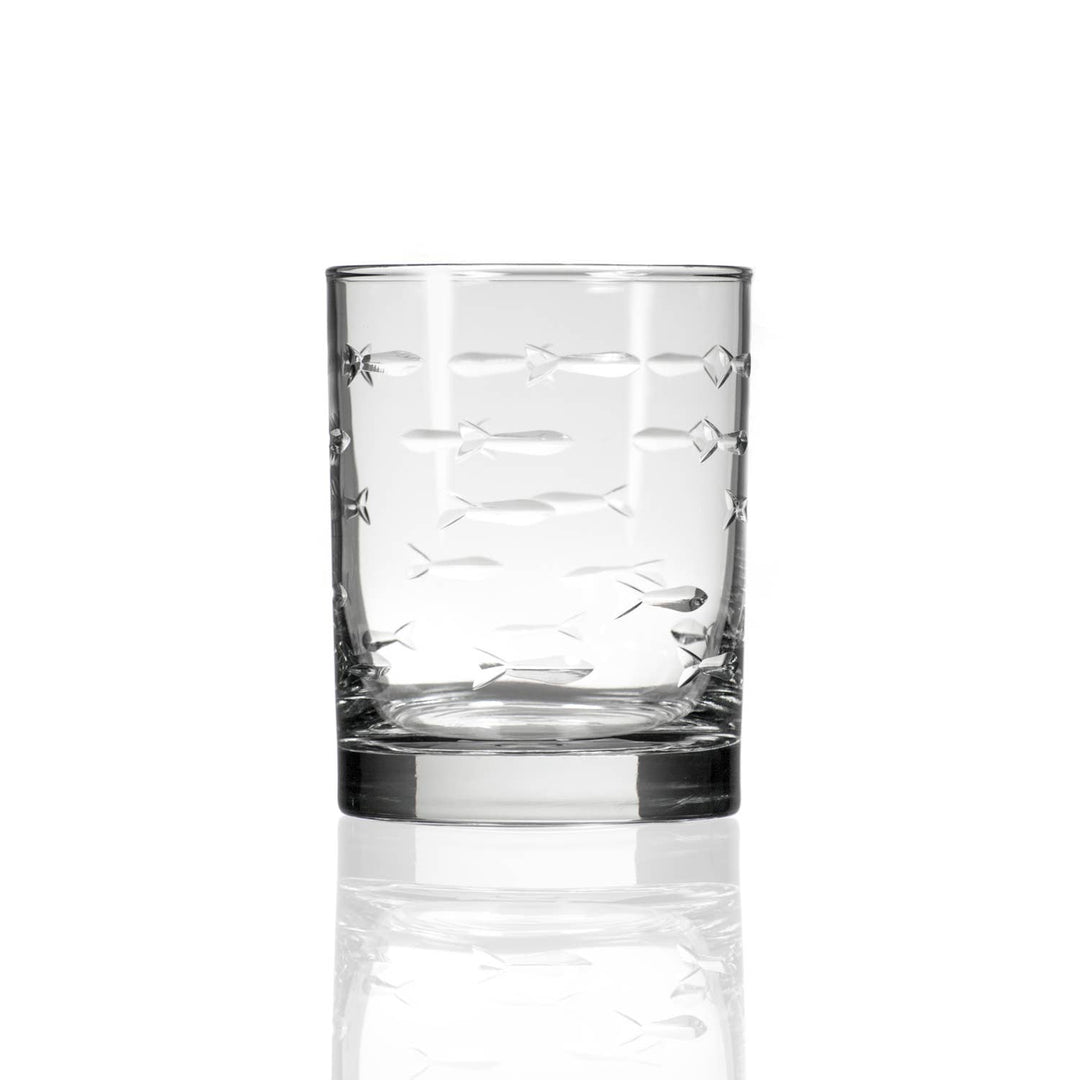 School of Fish Double Old Fashioned Glass 13oz